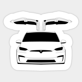 Tesla Model X Grill Black Outline Sticker